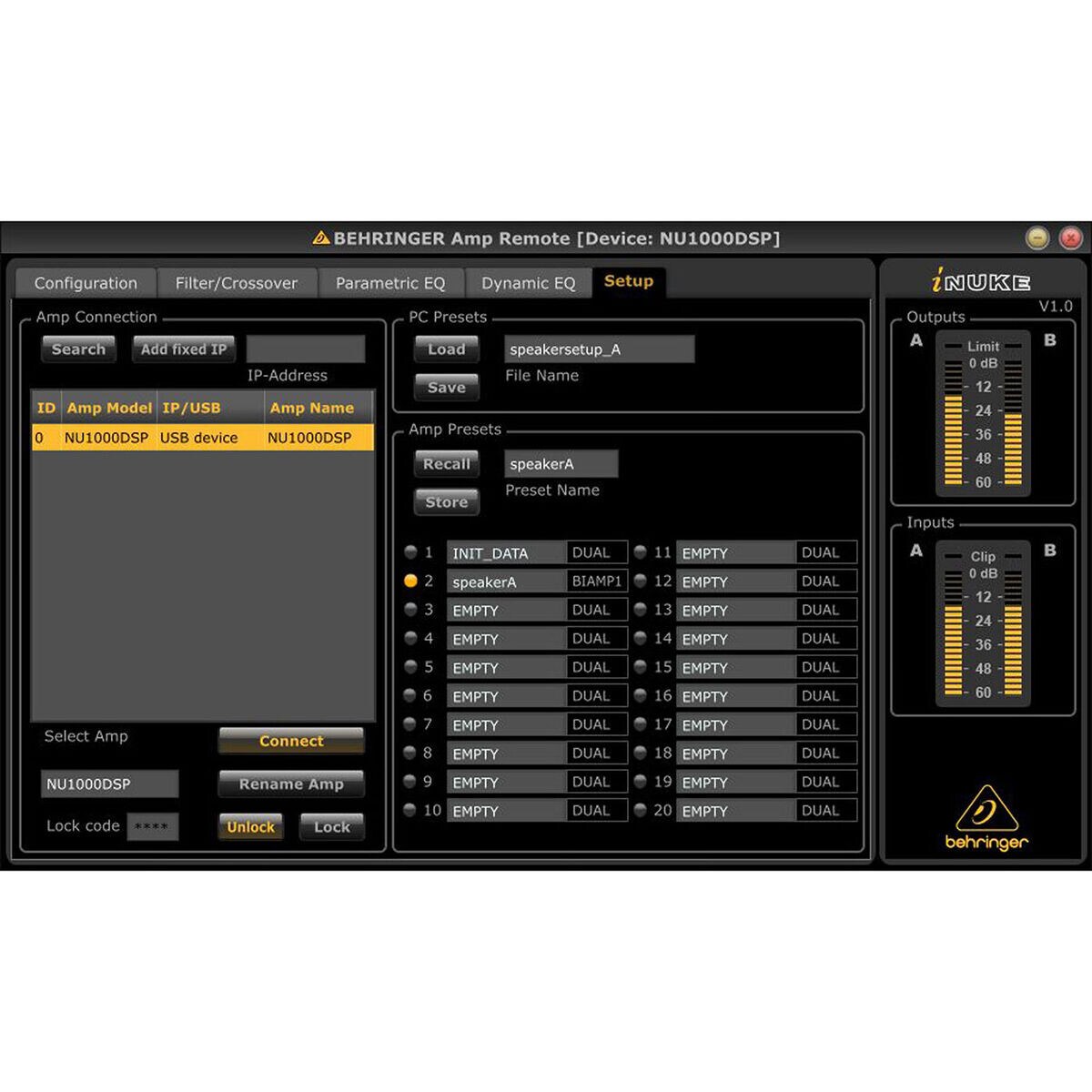 Behringer NU6000DSP iNUKE 6000W Lightweight Power Amplifier with DSP